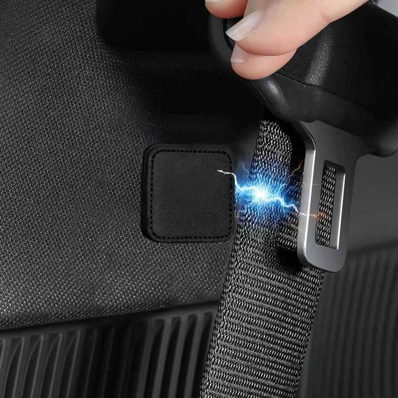 Suede Magnetic Suction Car Seat Belt Fixing Clips Auto Belt Holder Stabilizer Fastener Adjustable Clip Seatbelt Stopper