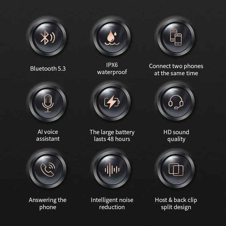 Helmet Headset Bluetooth5.3 Earphone IPX6 Waterproof MP3 Player HD Sound Moto Wireless Headphone with Mic Motorcycle Accessories