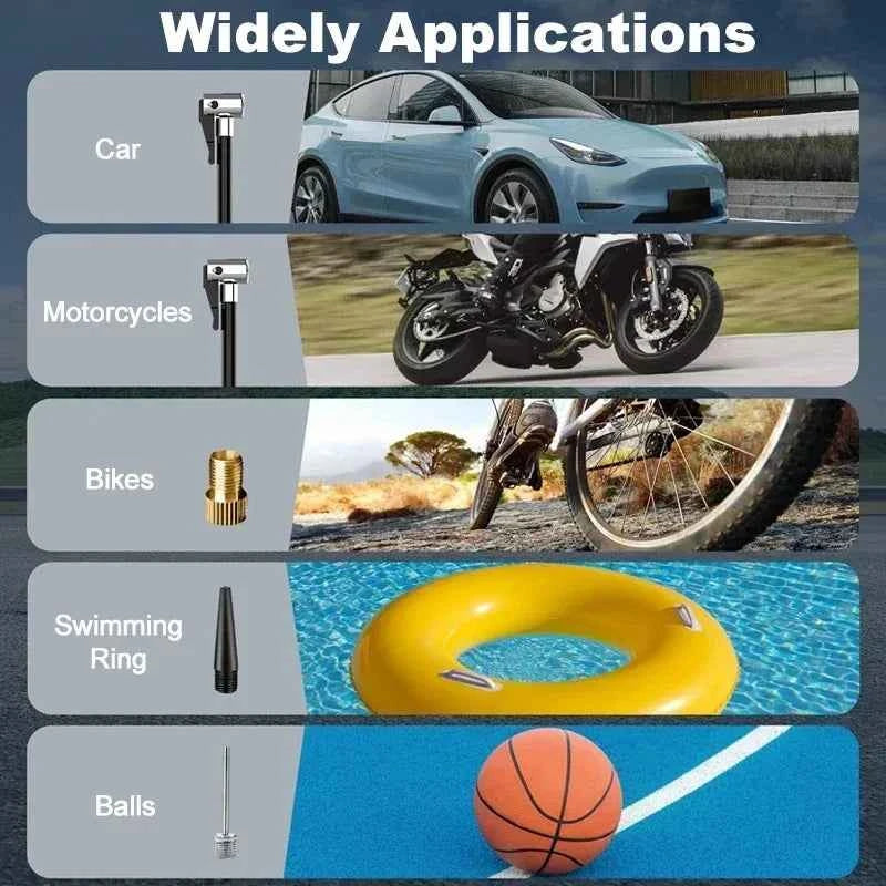 EAFC Wireless Car Air Pump 150PSI Car Air Compressor LED Lighting Tire Inflation Pump for Motorcycle Bicycle Car Tire Balls
