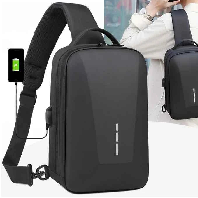 Anti-theft Combination Lock Chest Packs With USB Charging Port Fashion Business Men's Crossbody Bag Travel Storage Shoulder Bag