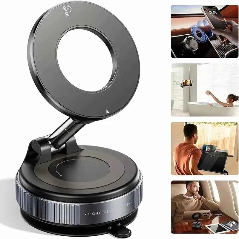 Vacuum Magnet Car Bracket Upgraded Version Multi-angles Adjustment Strong Magnetic Suck Foldable Car Navigation Phone Holder