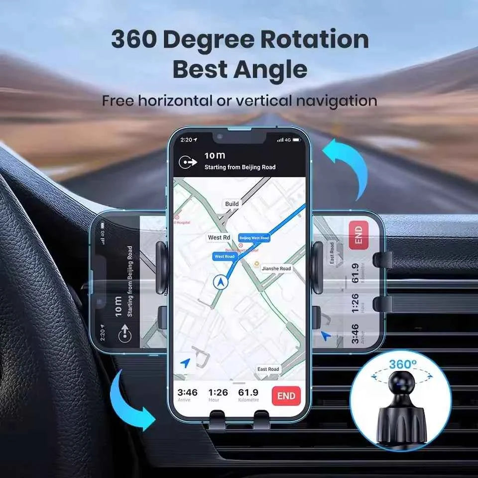 NEW Mobile Phone Holder Air Outlet Gravity Sensor Car Holder Riangle Gravity Frosted Simplicity